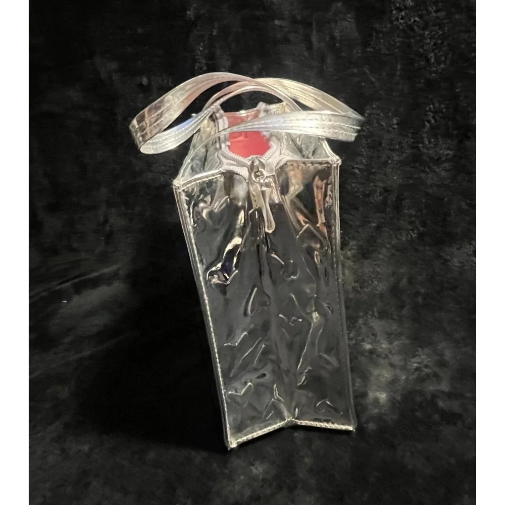 Mary Kay insulated silver tote bag - Embossed hearts - Lunch/Cosmetic 12"H x 11W - Picture 2 of 8